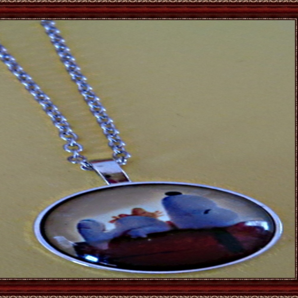 Snoopy/Woodstock Inspired Necklace Silver Tone